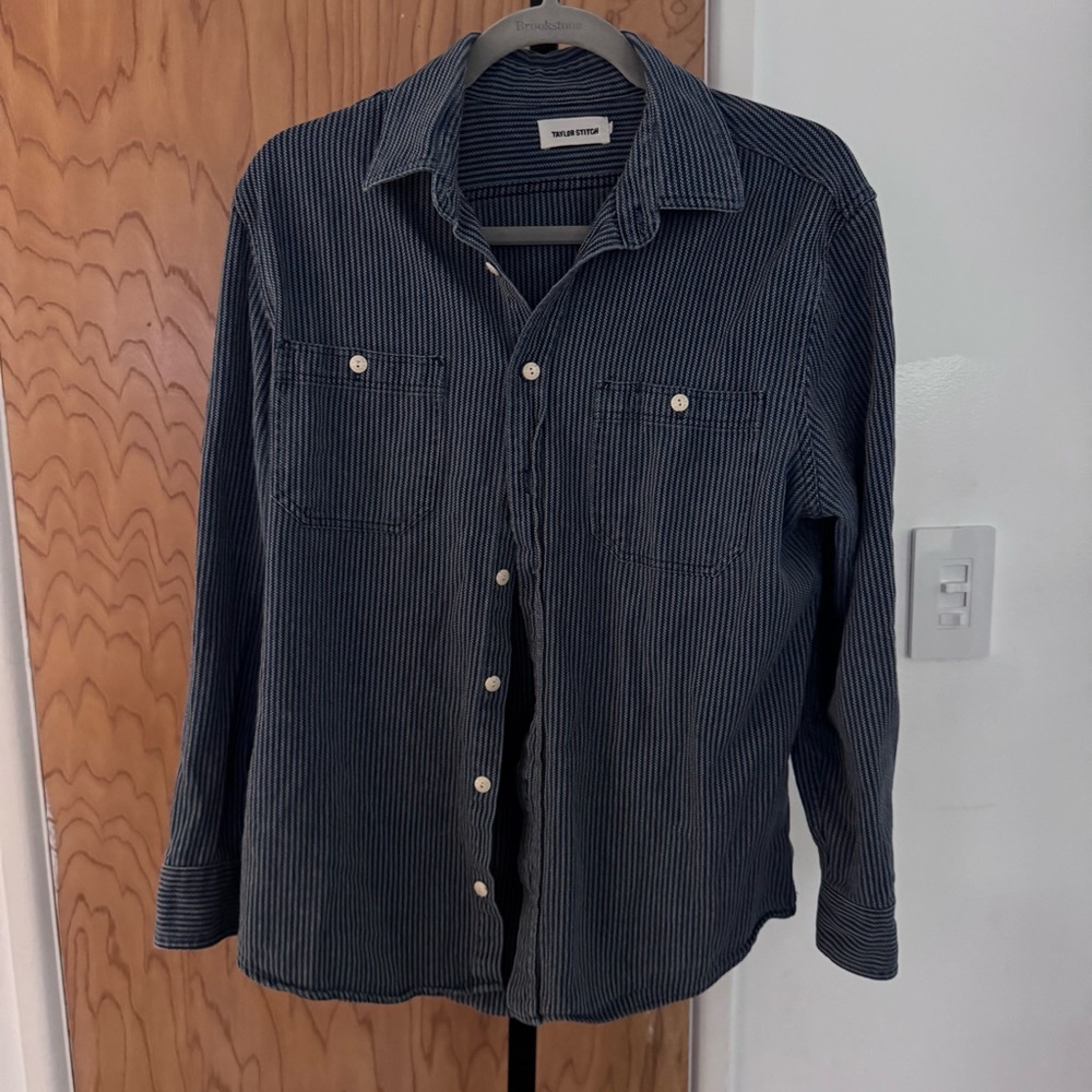 Taylor Stitch Dark Blue Pinstripe Men's Shirt